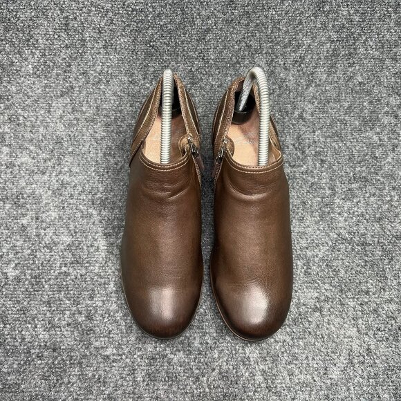 Dansko Marcia Ankle Boots Women's Size 8 Brown Leather Inside Zip Slip On Heeled - Picture 3 of 14